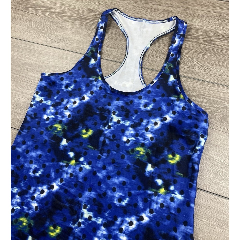 Lululemon Women's Racerback Athletic "Windy‎ Blooms" Patterned Tank Top Blue 6